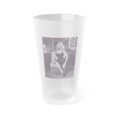 Joi Lansing #30 (Vintage Female Icon) Frosted Pint Glass 16oz 16oz Frosted - Go Mug Yourself