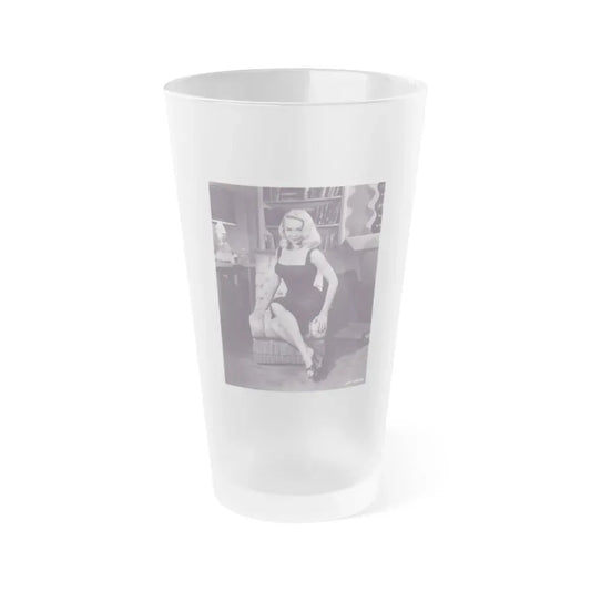 Joi Lansing #30 (Vintage Female Icon) Frosted Pint Glass 16oz 16oz Frosted - Go Mug Yourself