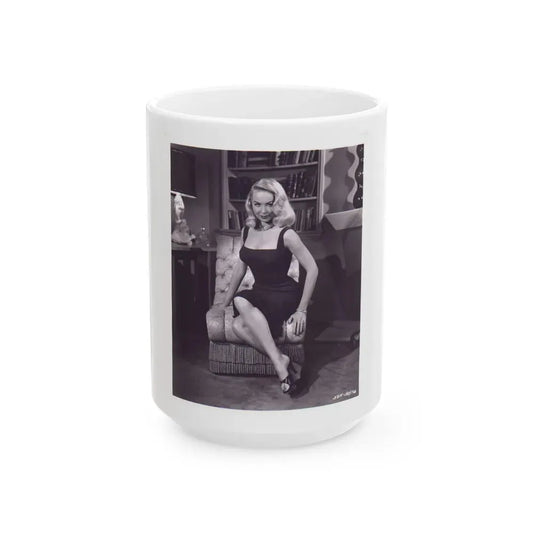 Joi Lansing #30 (Vintage Female Icon) White Coffee Mug 15oz - Go Mug Yourself