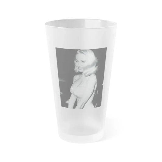 Joi Lansing #41 (Vintage Female Icon) Frosted Pint Glass 16oz 16oz Frosted - Go Mug Yourself