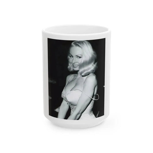Joi Lansing #41 (Vintage Female Icon) White Coffee Mug 15oz - Go Mug Yourself