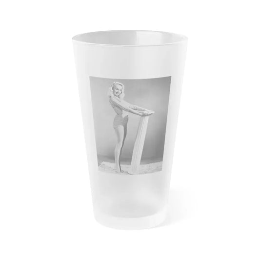 Joi Lansing #49 (Vintage Female Icon) Frosted Pint Glass 16oz 16oz Frosted - Go Mug Yourself