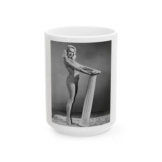 Joi Lansing #49 (Vintage Female Icon) White Coffee Mug 15oz - Go Mug Yourself