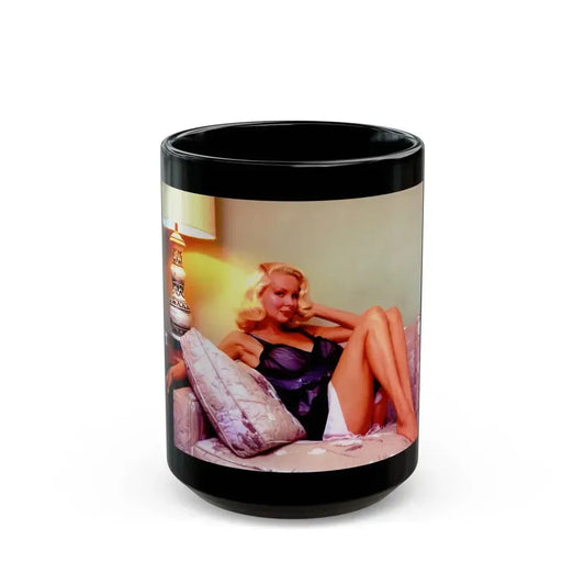 Joi Lansing #58 (Vintage Female Icon) Black Coffee Mug 15oz - Go Mug Yourself