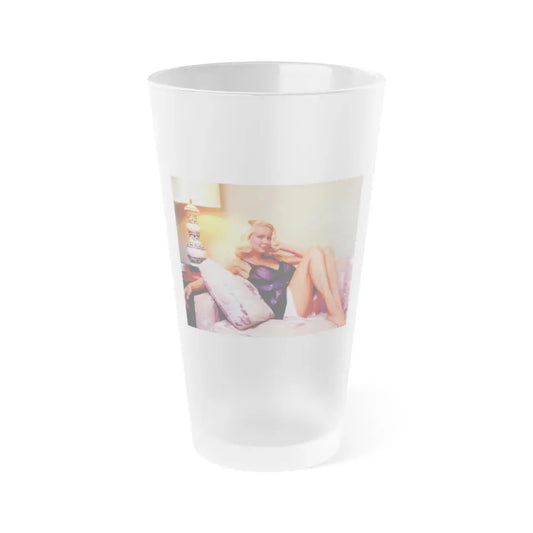 Joi Lansing #58 (Vintage Female Icon) Frosted Pint Glass 16oz 16oz Frosted - Go Mug Yourself