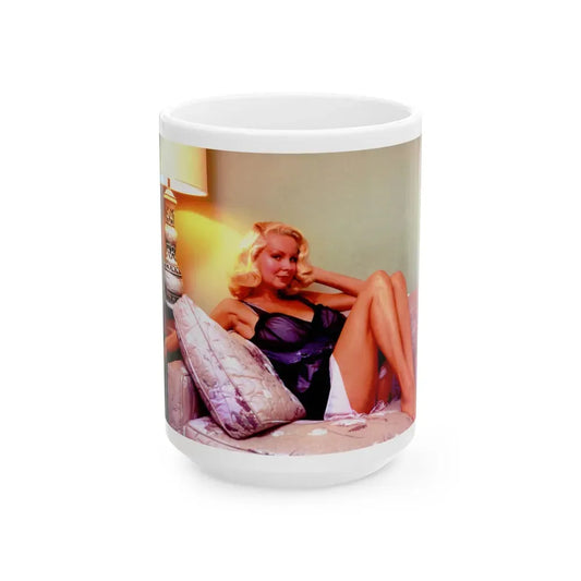 Joi Lansing #58 (Vintage Female Icon) White Coffee Mug 15oz - Go Mug Yourself