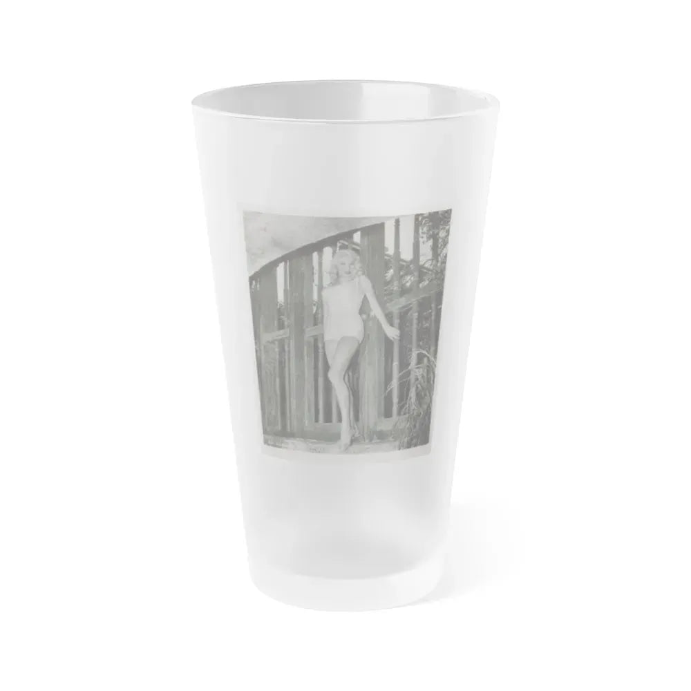 Joi Lansing #62 (Vintage Female Icon) Frosted Pint Glass 16oz 16oz Frosted - Go Mug Yourself