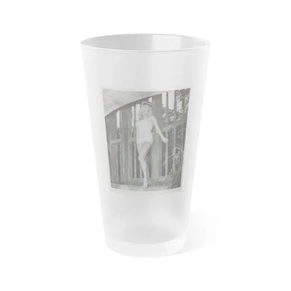 Joi Lansing #62 (Vintage Female Icon) Frosted Pint Glass 16oz 16oz Frosted - Go Mug Yourself