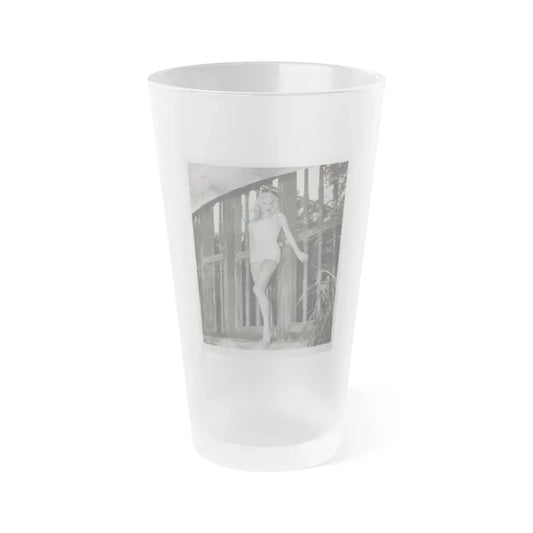 Joi Lansing #62 (Vintage Female Icon) Frosted Pint Glass 16oz 16oz Frosted - Go Mug Yourself