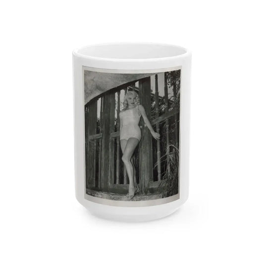 Joi Lansing #62 (Vintage Female Icon) White Coffee Mug 15oz - Go Mug Yourself
