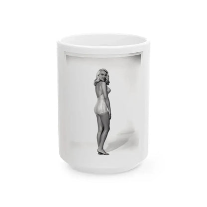 Joi Lansing #69 -8x10 Full Body 1-Piece Swimsuit Cheesecake Photo Circa 50's (Vintage Female Icon) White Coffee Mug 15oz - Go Mug Yourself