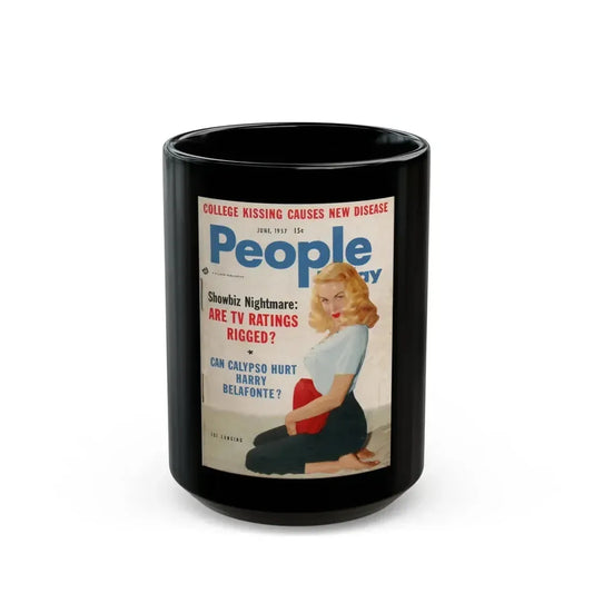 Joi Lansing #97 - Mag. Cover (Vintage Female Icon) Black Coffee Mug 15oz - Go Mug Yourself