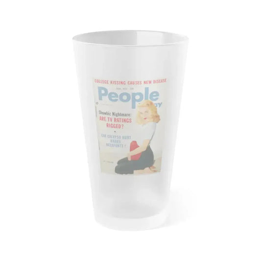 Joi Lansing #97 - Mag. Cover (Vintage Female Icon) Frosted Pint Glass 16oz 16oz Frosted - Go Mug Yourself