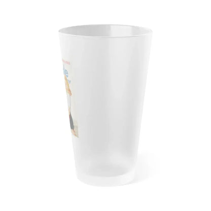 Joi Lansing #97 - Mag. Cover (Vintage Female Icon) Frosted Pint Glass 16oz - Go Mug Yourself