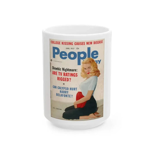 Joi Lansing #97 - Mag. Cover (Vintage Female Icon) White Coffee Mug 15oz - Go Mug Yourself