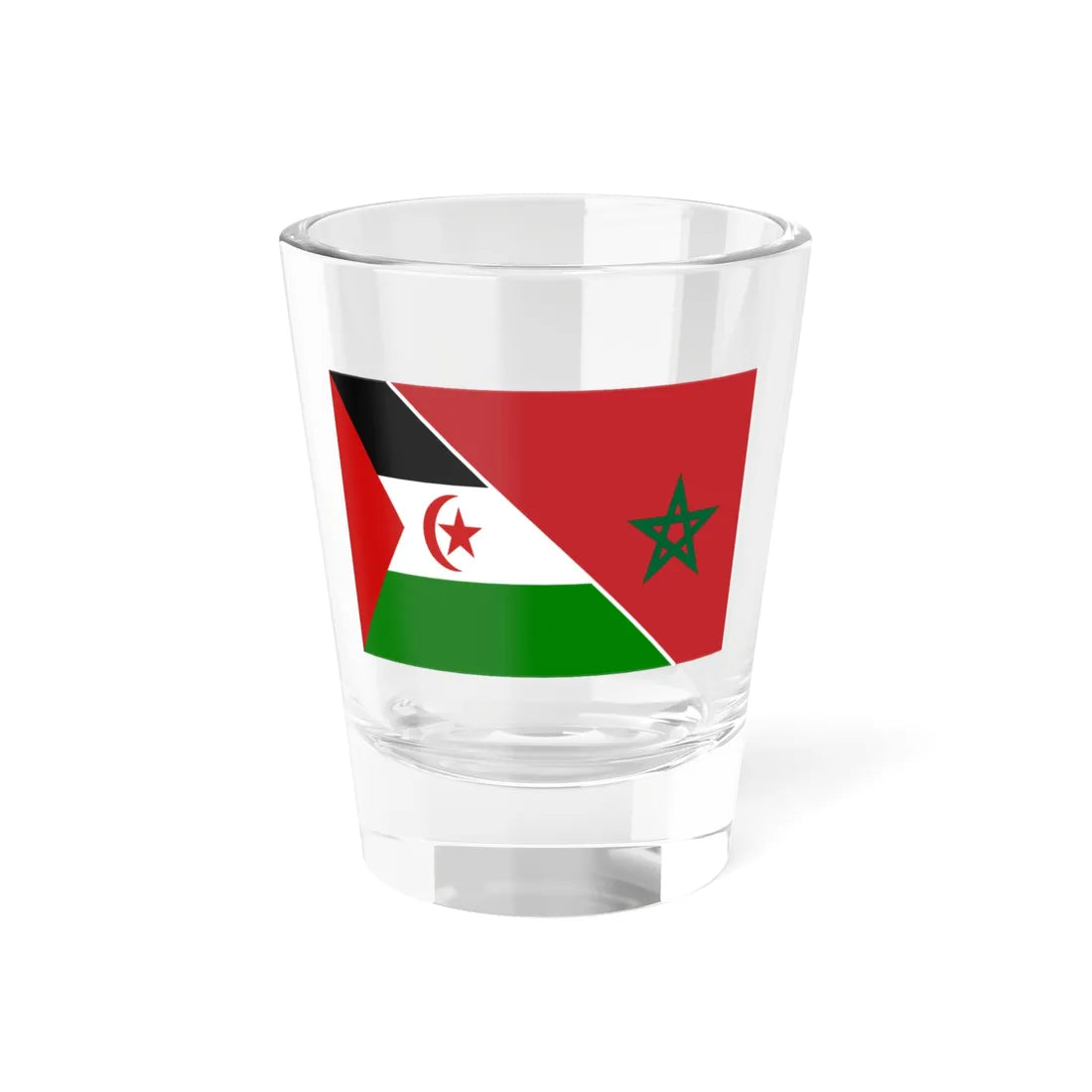 Joined flags for Western Sahara (Morocco) Shot Glass 1.5oz 1.5oz - Go Mug Yourself
