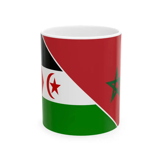 Joined flags for Western Sahara (Morocco) White Coffee Mug 11oz - Go Mug Yourself