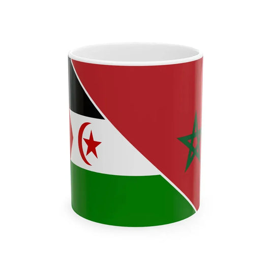 Joined flags for Western Sahara (Morocco) White Coffee Mug 11oz - Go Mug Yourself