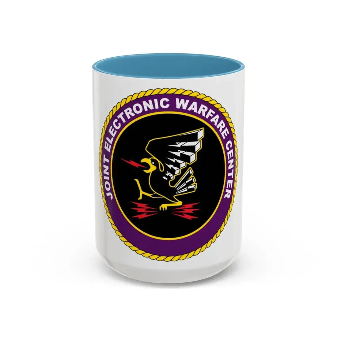 Joint Electronic Warfare Center JEWC (U.S. Air Force) Accent Coffee Mug 15oz Light Blue - Go Mug Yourself