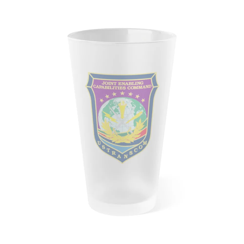 Joint Enabling Capabilities Command USTRANSCOM (U.S. Navy) Frosted Pint Glass 16oz-Go Mug Yourself