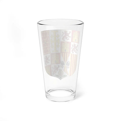 Joint Lesser Royal Arms of Charles I and Joanna as Spanish Monarchs (Spain) (Coat of Arms) Pint Glass 16oz - Go Mug Yourself