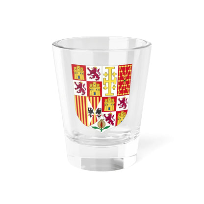 Joint Lesser Royal Arms of Charles I and Joanna as Spanish Monarchs (Spain) (Coat of Arms) Shot Glass 1.5oz 1.5oz - Go Mug Yourself