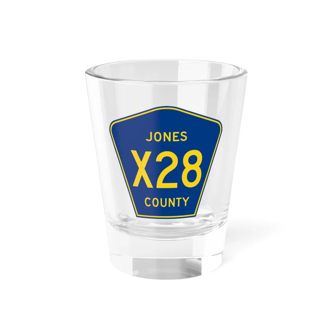 Jones County Route X28 IA (Iowa) (Road Sign) Shot Glass 1.5oz 1.5oz - Go Mug Yourself