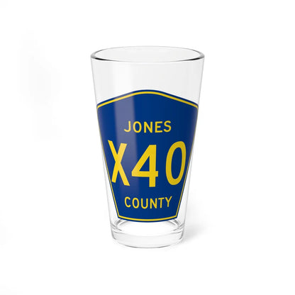 Jones County Route X40 IA (Iowa) (Road Sign) Pint Glass 16oz 16oz - Go Mug Yourself