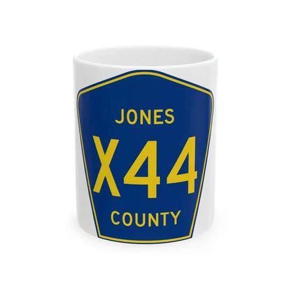 Jones County Route X44 IA (Iowa) (Road Sign) White Coffee Mug 11oz - Go Mug Yourself