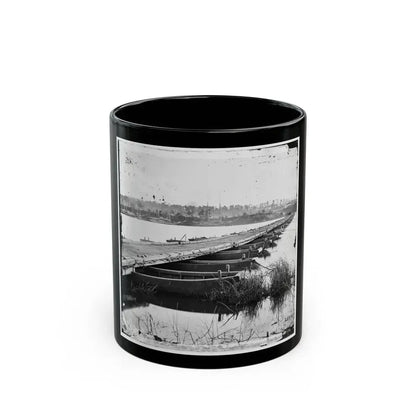 Jones' Landing, Va., Vicinity. Pontoon Bridge Over The James, From The North Bank (U.S. Civil War) Black Coffee Mug 11oz - Go Mug Yourself