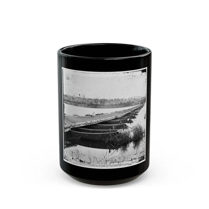 Jones' Landing, Va., Vicinity. Pontoon Bridge Over The James, From The North Bank (U.S. Civil War) Black Coffee Mug 15oz - Go Mug Yourself