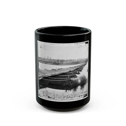 Jones' Landing, Va., Vicinity. Pontoon Bridge Over The James, From The North Bank (U.S. Civil War) Black Coffee Mug 15oz - Go Mug Yourself