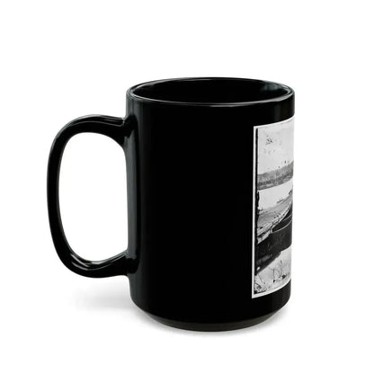 Jones' Landing, Va., Vicinity. Pontoon Bridge Over The James, From The North Bank (U.S. Civil War) Black Coffee Mug - Go Mug Yourself