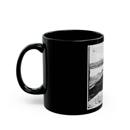 Jones' Landing, Va., Vicinity. Pontoon Bridge Over The James, From The North Bank (U.S. Civil War) Black Coffee Mug - Go Mug Yourself