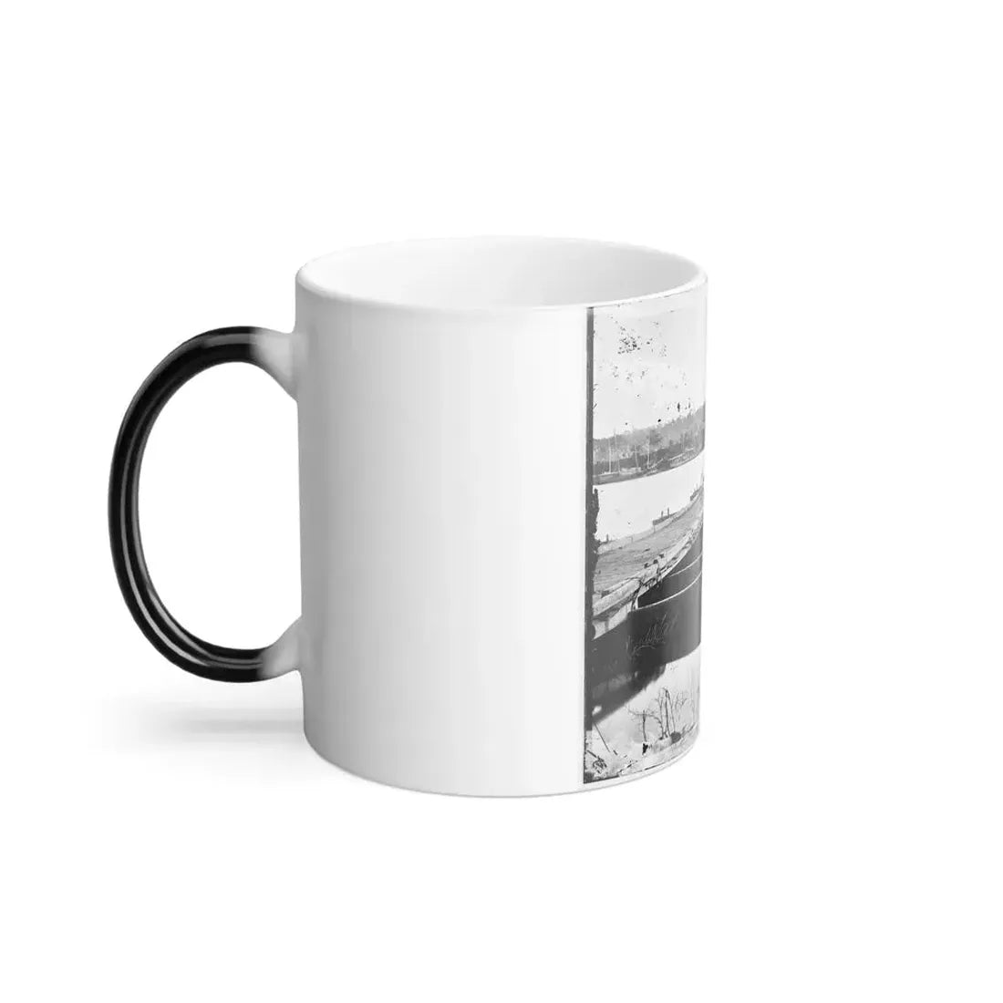 Jones' Landing, Va., Vicinity. Pontoon Bridge Over the James, From the North Bank (U.S. Civil War) Color Changing Coffee Mug 11oz - Go Mug Yourself
