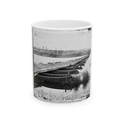 Jones' Landing, Va., Vicinity. Pontoon Bridge Over The James, From The North Bank (U.S. Civil War) White Coffee Mug 11oz - Go Mug Yourself