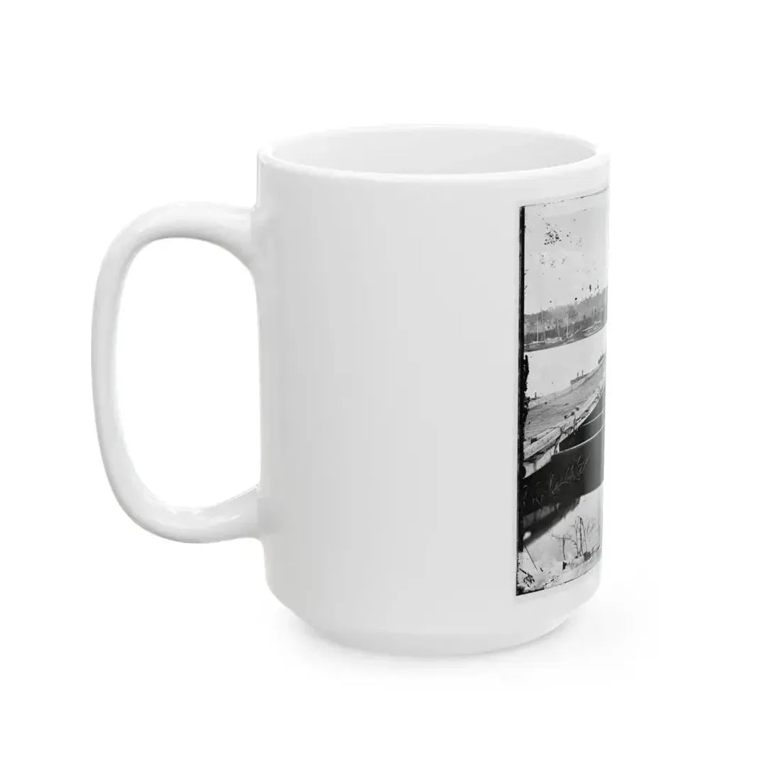 Jones' Landing, Va., Vicinity. Pontoon Bridge Over The James, From The North Bank (U.S. Civil War) White Coffee Mug - Go Mug Yourself