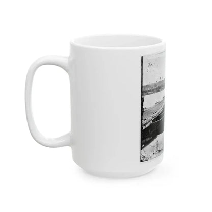 Jones' Landing, Va., Vicinity. Pontoon Bridge Over The James, From The North Bank (U.S. Civil War) White Coffee Mug - Go Mug Yourself