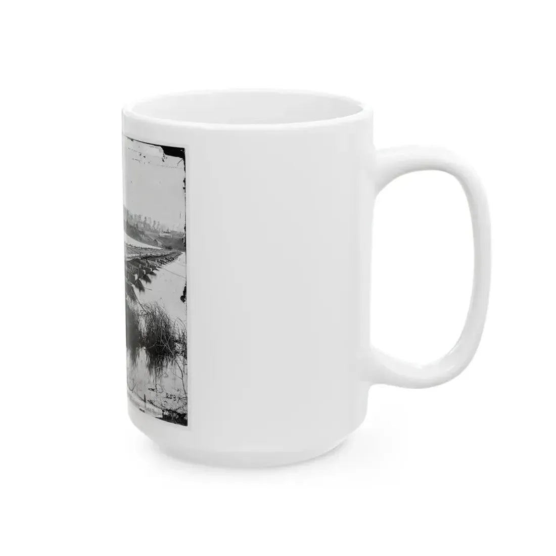 Jones' Landing, Va., Vicinity. Pontoon Bridge Over The James, From The North Bank (U.S. Civil War) White Coffee Mug - Go Mug Yourself