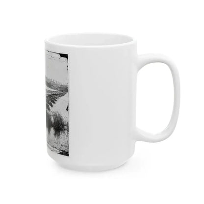 Jones' Landing, Va., Vicinity. Pontoon Bridge Over The James, From The North Bank (U.S. Civil War) White Coffee Mug - Go Mug Yourself