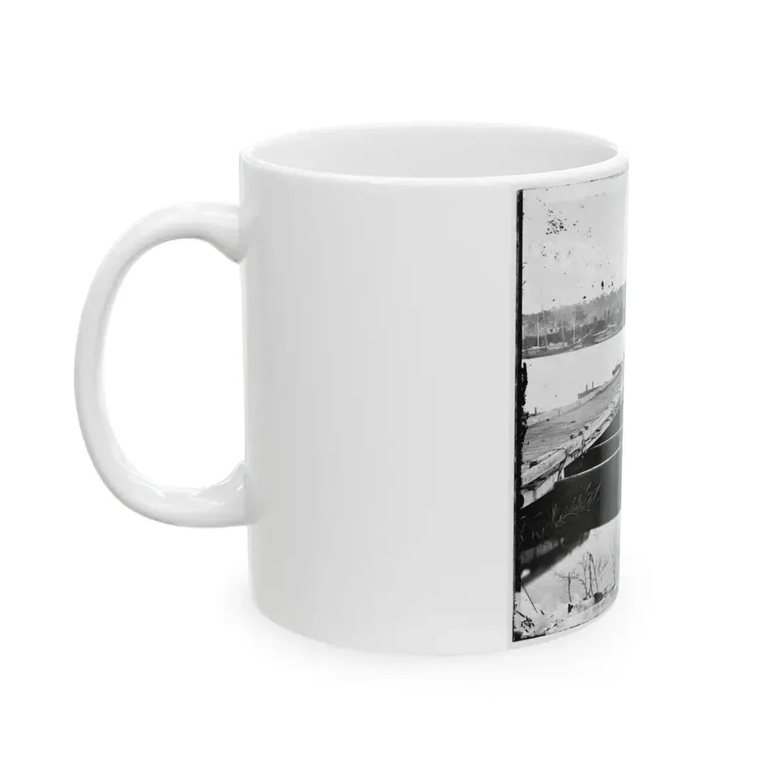 Jones' Landing, Va., Vicinity. Pontoon Bridge Over The James, From The North Bank (U.S. Civil War) White Coffee Mug - Go Mug Yourself