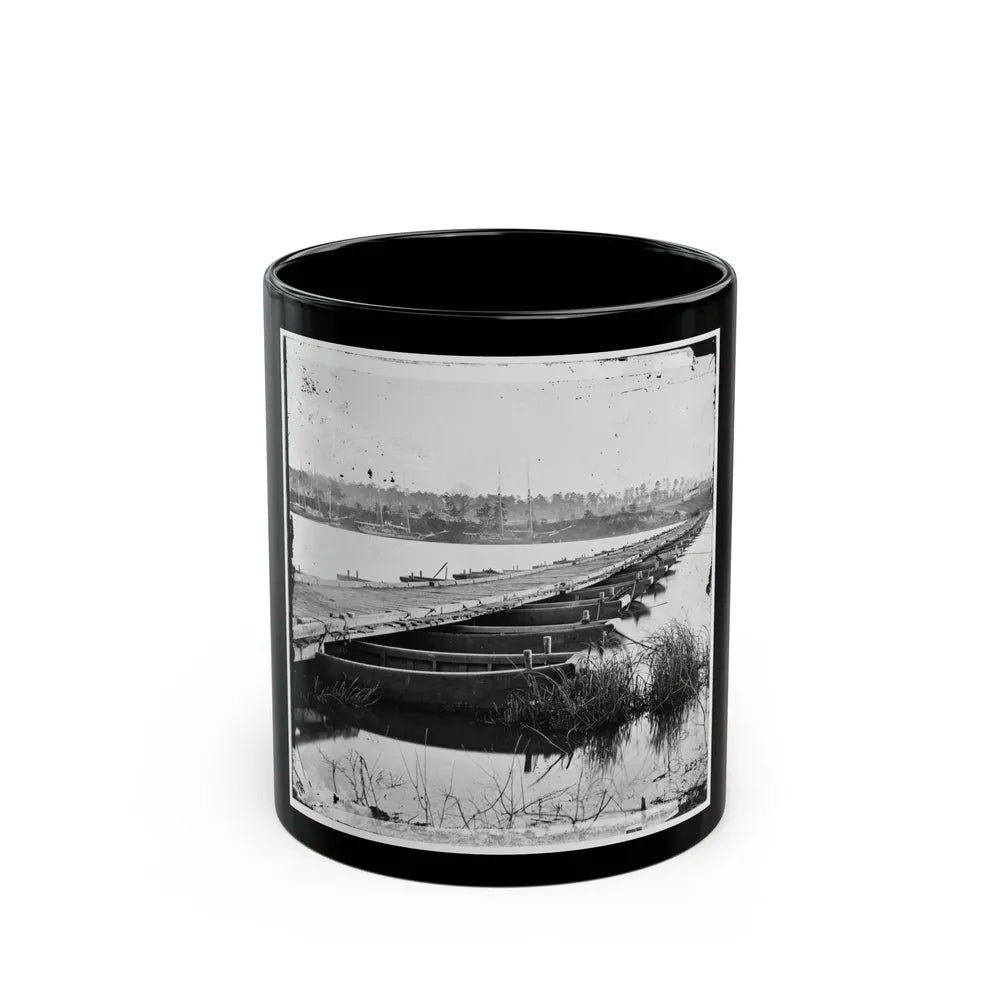 Jones' Landing, Va., Vicinity. Pontoon Bridge Over The James, From The North Bank (U.S. Civil War) Black Coffee Mug-11oz-Go Mug Yourself