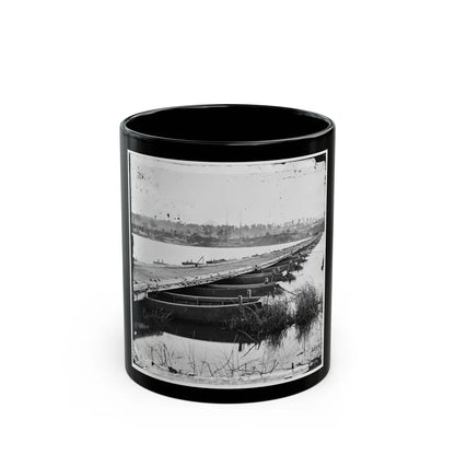 Jones' Landing, Va., Vicinity. Pontoon Bridge Over The James, From The North Bank (U.S. Civil War) Black Coffee Mug-11oz-Go Mug Yourself