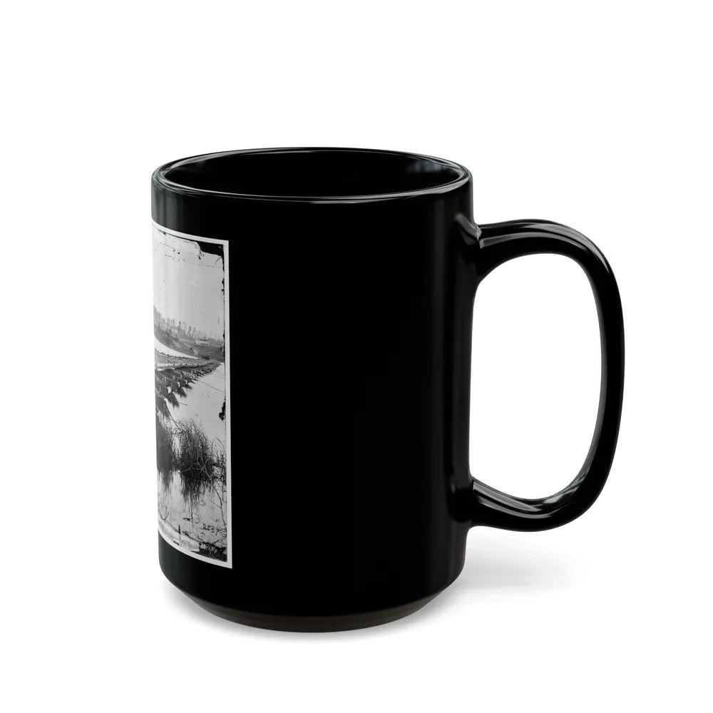 Jones' Landing, Va., Vicinity. Pontoon Bridge Over The James, From The North Bank (U.S. Civil War) Black Coffee Mug-Go Mug Yourself