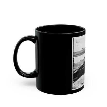 Jones' Landing, Va., Vicinity. Pontoon Bridge Over The James, From The North Bank (U.S. Civil War) Black Coffee Mug-Go Mug Yourself