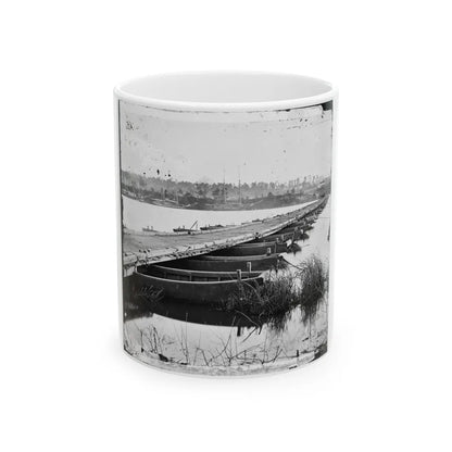 Jones' Landing, Va., Vicinity. Pontoon Bridge Over The James, From The North Bank (U.S. Civil War) White Coffee Mug-11oz-Go Mug Yourself