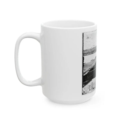 Jones' Landing, Va., Vicinity. Pontoon Bridge Over The James, From The North Bank (U.S. Civil War) White Coffee Mug-Go Mug Yourself