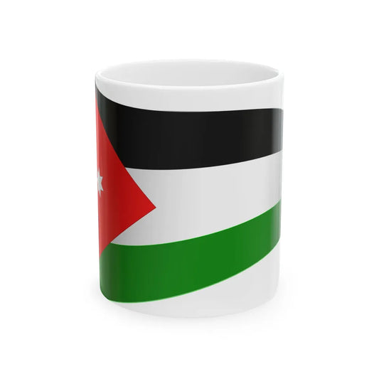 Jordan Flag - iconic waving (Jordan) White Coffee Mug 11oz - Go Mug Yourself