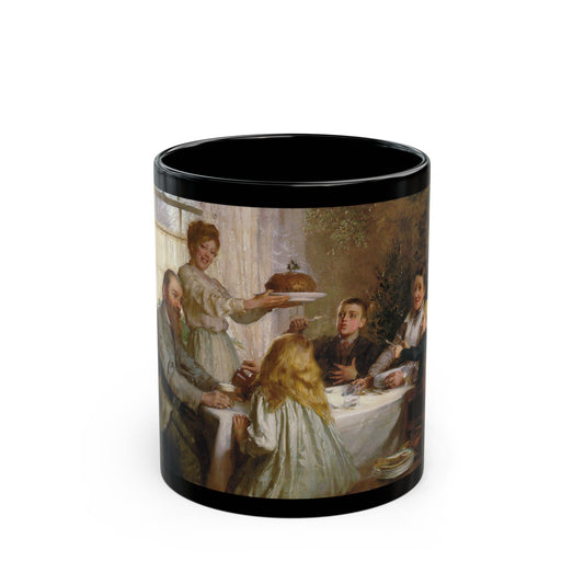 Joseph Clarke (1834-1926) A Christmas Dole - Black Coffee Mug-11oz-Go Mug Yourself