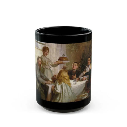 Joseph Clarke (1834-1926) A Christmas Dole - Black Coffee Mug 15oz - Go Mug Yourself
